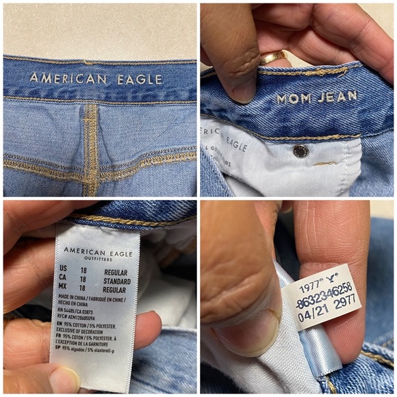 American Eagle Distressed Mom jeans Light wash Size Plus Size 18 Regular - Picture 16 of 16